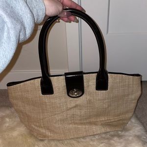 Ann Taylor FAUX straw tote
